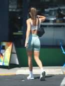 Chantel Jeffries Leggy in Shorts Outside Earthbar in West Hollywood