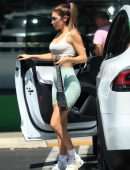 Chantel Jeffries Leggy in Shorts Outside Earthbar in West Hollywood