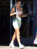 Chantel Jeffries Leggy in Shorts Outside Earthbar in West Hollywood