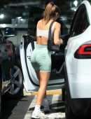 Chantel Jeffries Leggy in Shorts Outside Earthbar in West Hollywood