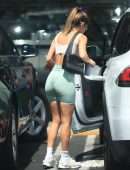 Chantel Jeffries Leggy in Shorts Outside Earthbar in West Hollywood