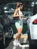Chantel Jeffries Leggy in Shorts Outside Earthbar in West Hollywood
