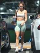Chantel Jeffries Leggy in Shorts Outside Earthbar in West Hollywood