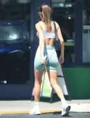 Chantel Jeffries Leggy in Shorts Outside Earthbar in West Hollywood