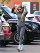 Chloe Sims Leggy in Tights, Steps Out in Grey Gym Gear in Essex