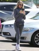 Chloe Sims Leggy in Tights, Steps Out in Grey Gym Gear in Essex