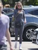 Chloe Sims Leggy in Tights, Steps Out in Grey Gym Gear in Essex