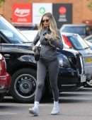 Chloe Sims Leggy in Tights, Steps Out in Grey Gym Gear in Essex
