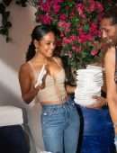 Christina Milian Cleavage at Gioia in Saint-Tropez