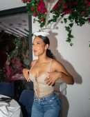 Christina Milian Cleavage at Gioia in Saint-Tropez