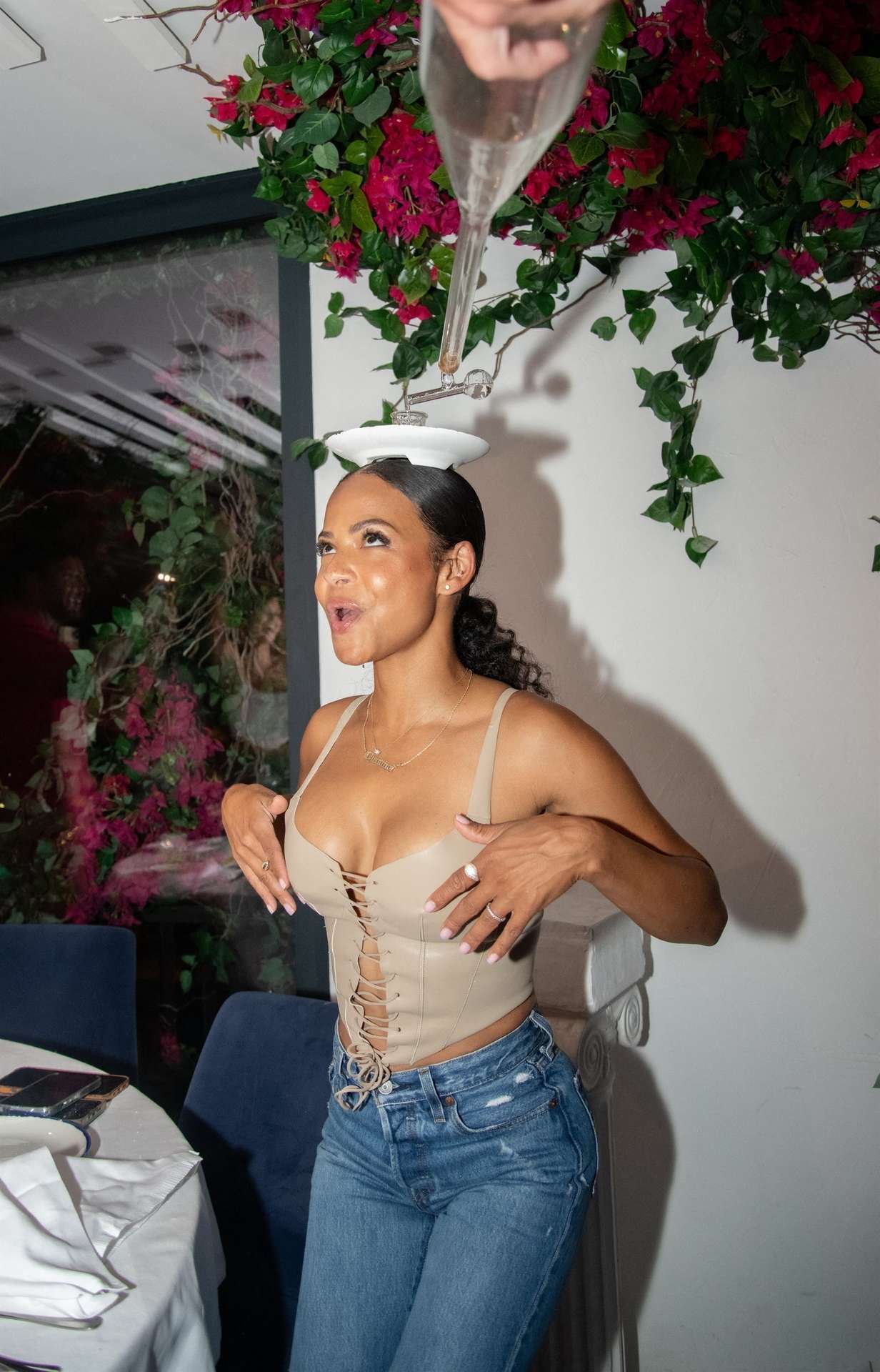 Christina Milian Cleavage at Gioia in Saint-Tropez