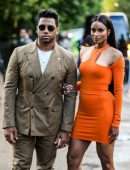 Ciara Booty in Orange Dress at Serpentine Summer Evening Event in London