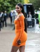 Ciara Booty in Orange Dress at Serpentine Summer Evening Event in London