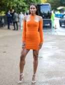 Ciara Booty in Orange Dress at Serpentine Summer Evening Event in London