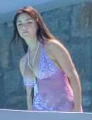 Demi Rose Mawby Cleavage in Sheer Dress at a Photoshoot in Mykonos