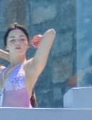 Demi Rose Mawby Cleavage in Sheer Dress at a Photoshoot in Mykonos