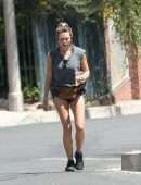 Elizabeth Olsen Leggy while Jogging in Los Angeles