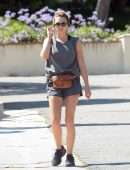 Elizabeth Olsen Leggy while Jogging in Los Angeles