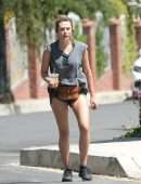 Elizabeth Olsen Leggy while Jogging in Los Angeles