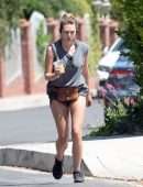 Elizabeth Olsen Leggy while Jogging in Los Angeles