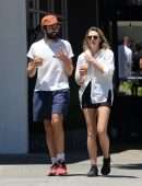 Elizabeth Olsen Leggy, Out with her Husband in Los Angeles