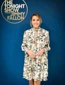 Elizabeth Olsen in Frock on "The Tonight Show Starring Jimmy Fallon" in NYC