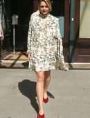 Elizabeth Olsen in Frock on "The Tonight Show Starring Jimmy Fallon" in NYC