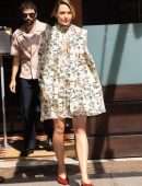 Elizabeth Olsen in Frock on "The Tonight Show Starring Jimmy Fallon" in NYC