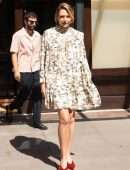 Elizabeth Olsen in Frock on "The Tonight Show Starring Jimmy Fallon" in NYC
