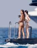 Emma Thynn Booty in Bikini with Viscountess Weymouth on a Luxury Yacht in St Tropez