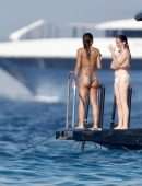 Emma Thynn Booty in Bikini with Viscountess Weymouth on a Luxury Yacht in St Tropez