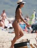 Emma Thynn in a Animal Print Bikini on the Beach in Saint Tropez