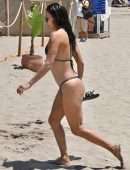 Eva Longoria Booty in Black Bikini in Marbella