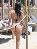 Eva Longoria Booty in Black Bikini in Marbella