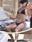 Eva Longoria Booty in Black Bikini in Marbella