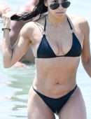 Eva Longoria Booty in Thong Bikini on a Beach in Marbella
