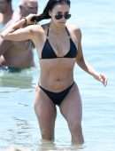 Eva Longoria Booty in Thong Bikini on a Beach in Marbella