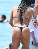 Eva Longoria Booty in Thong Bikini on a Beach in Marbella