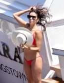 Eva Longoria Booty in Red Bikini in Capri