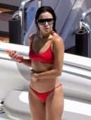 Eva Longoria Booty in Red Bikini in Capri
