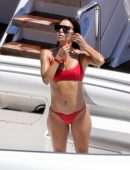 Eva Longoria Booty in Red Bikini in Capri