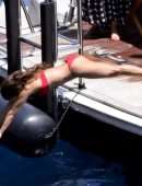 Eva Longoria Booty in Red Bikini in Capri