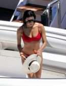 Eva Longoria Booty in Red Bikini in Capri