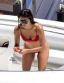 Eva Longoria Booty in Red Bikini in Capri