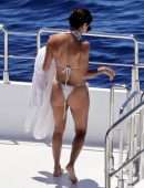 Eva Longoria Booty in Bikini at a Boat in Capri