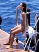 Eva Longoria Booty in Bikini at a Boat in Capri