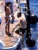 Eva Longoria Booty in Bikini at a Boat in Capri