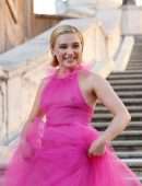 Florence Pugh Pokies in See-Through Dress at Valentino Fashion Show in Paris