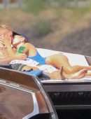 Hailey Baldwin Booty in Thong Swimsuit in Idaho