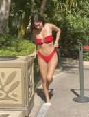 Iva Kovacevic Booty in a Red Bikini at her Luxury Pool in Las Vegas